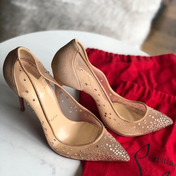 CHRISTIAN LOUBOUTIN,FOLLIES STRASS 100 MESH PUMPS - Picture 7 of 8